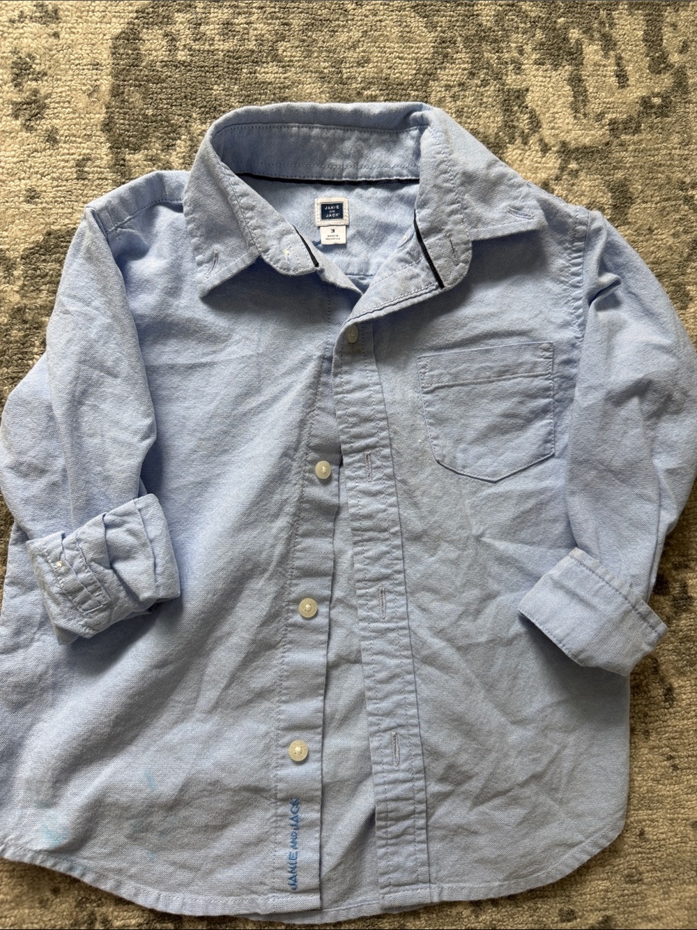 Janie and Jack toddler boy sz 3  Blue Boys' Oxford Shirt
